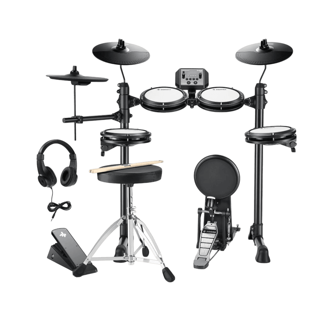 Donner DED-80 Electronic Drum Kit for Beginners with Headphones and Drum Throne