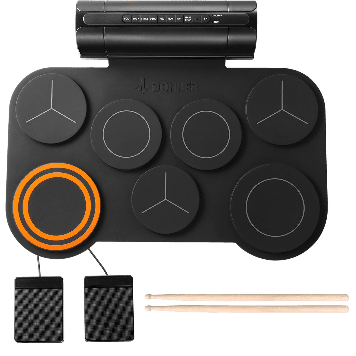 Donner DED 20 Electronic Drum Pad with 7 Pads Electric and Built-In Speaker