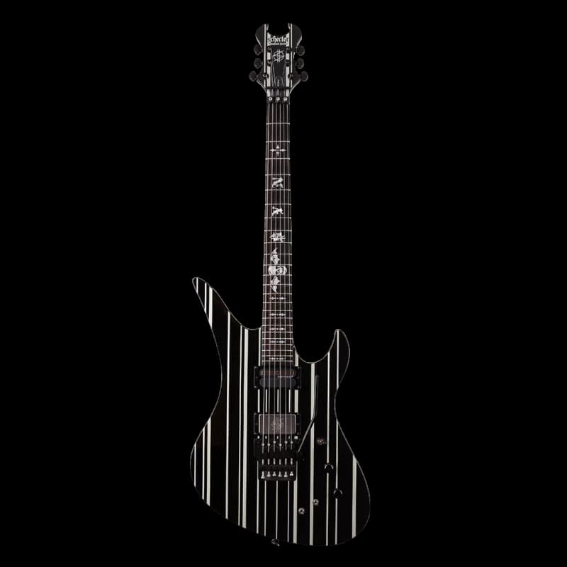 SCHECTER SYNYSTER GATES CUSTOM-S BLK/SLV BLACK WITH SILVER STRIPES ELECTRIC GUITAR