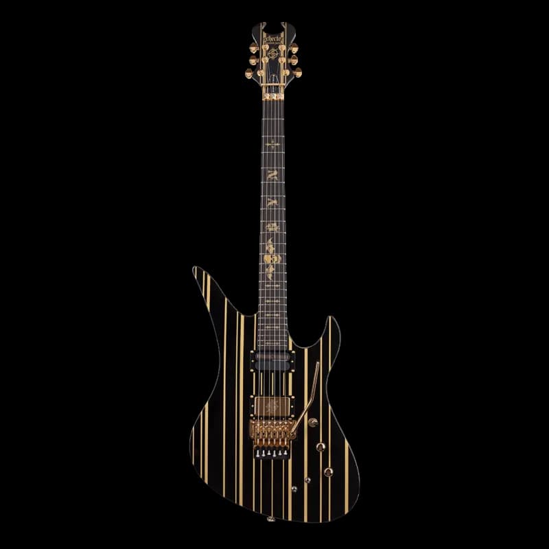 SCHECTER SYNYSTER GATES CUSTOM-S BLK/GOLD BLACK WITH GOLD STRIPES ELECTRIC GUITAR