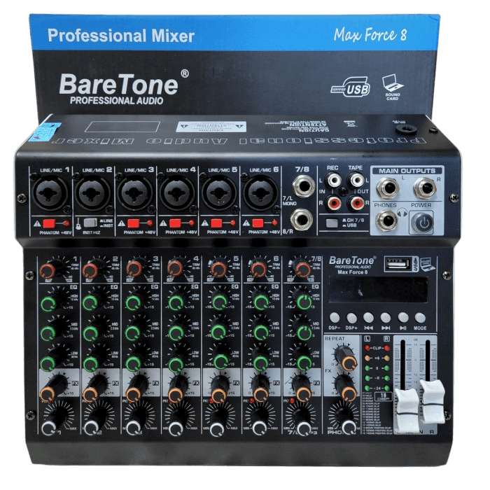 BARETONE MAX FORCE 8 ANALOG 8-CHANNEL MIXER