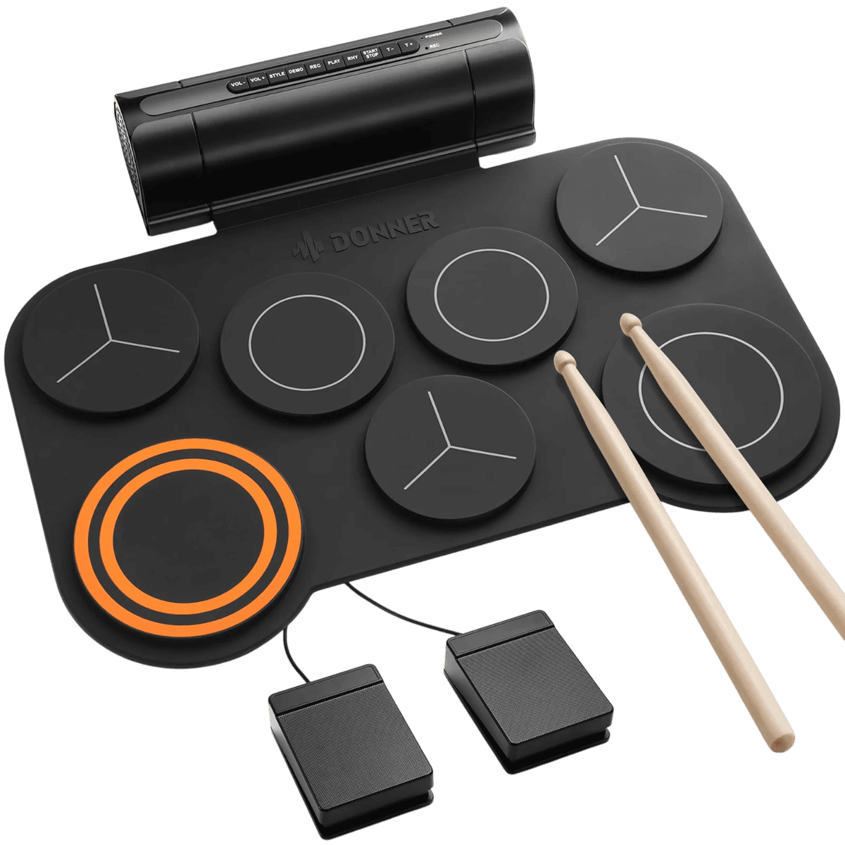 Donner DED 20 Electronic Drum Pad with 7 Pads Electric and Built-In Speaker