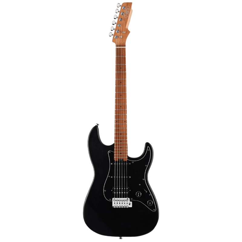 HEX STRATOCASTER E300 S/BK SATIN BLACK LOCKING TUNER GITAR ELEKTRIK