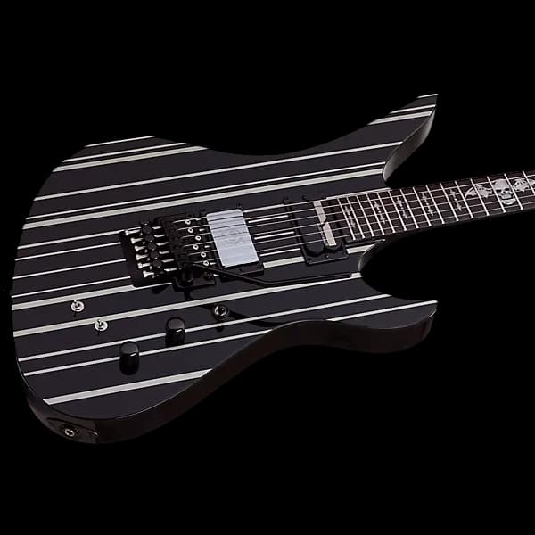 SCHECTER SYNYSTER GATES CUSTOM-S BLK/SLV BLACK WITH SILVER STRIPES ELECTRIC GUITAR