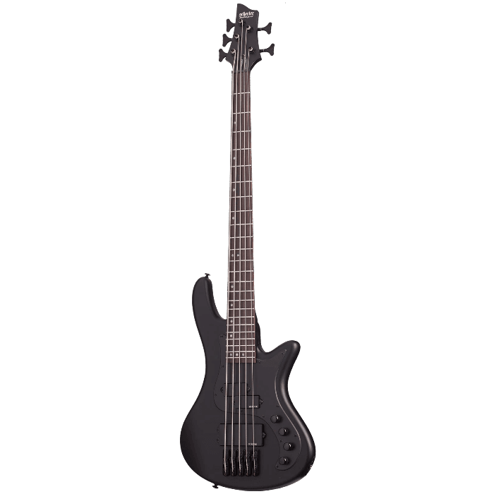 SCHECTER STILETTO STEALTH 5 SBK SATIN BLACK 5-STRING BASS ELEKTRIK