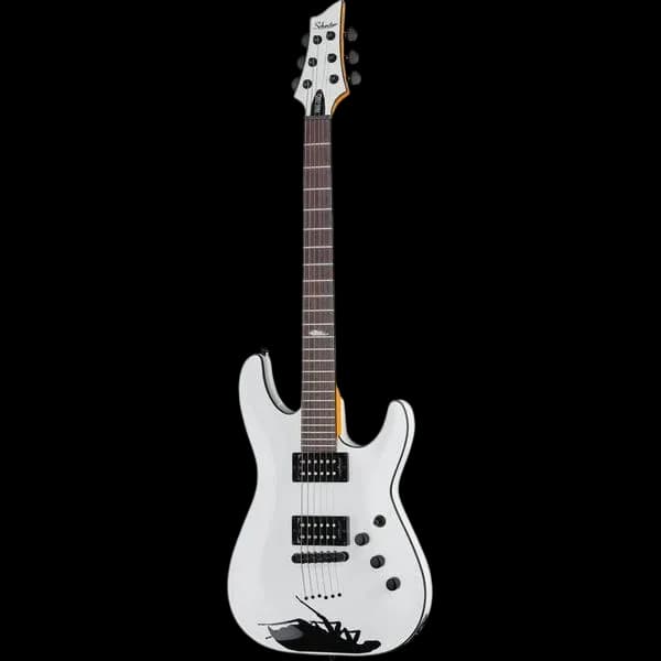 SCHECTER C1 JERRY HORTON 25TH ANNIVERSARY IN WHITE ELECTRIC GUITAR