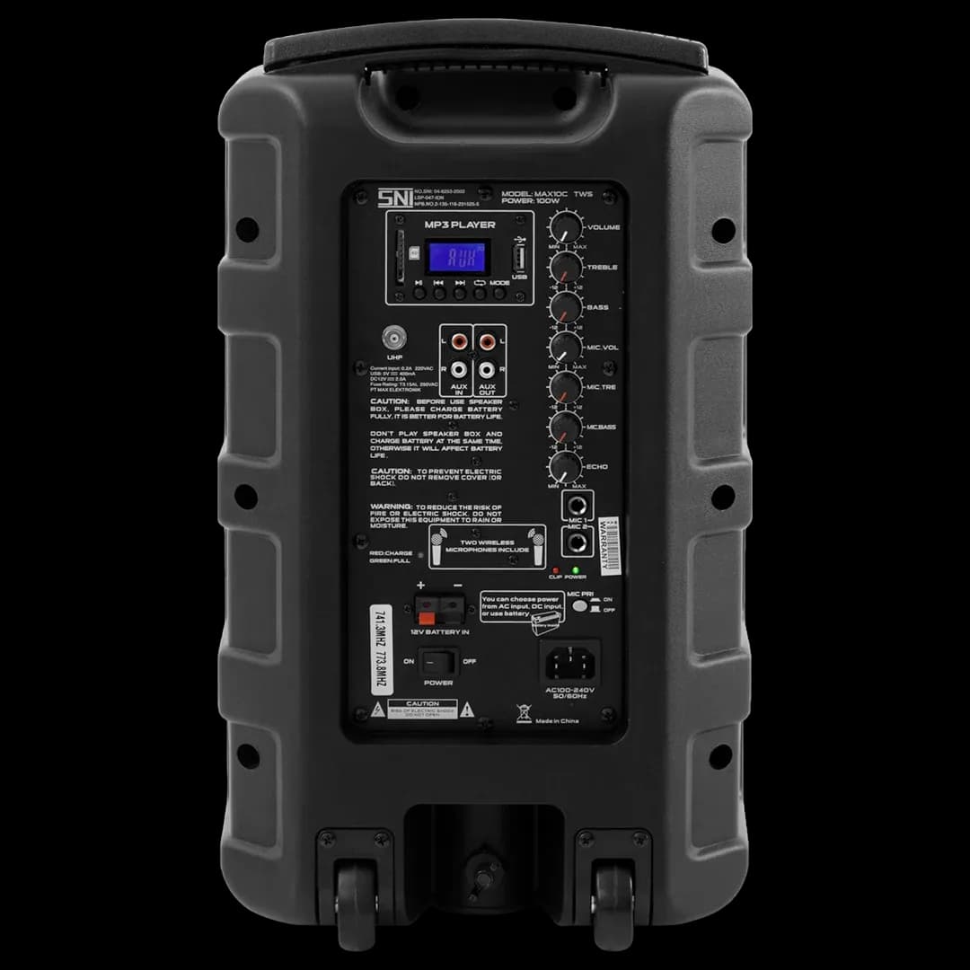 Baretone MAX10C 10 inch Portable Wireless Active Speaker